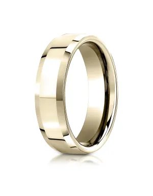 Benchmark 10K Yellow Gold 6mm Comfort-Fit High Polished Carved Design Wedding Band Ring (Sizes 4 - 15 )