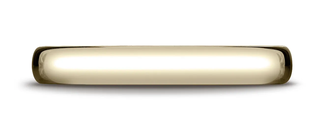 Benchmark 18K Yellow Gold 3.5mm European Comfort-Fit Wedding Band Ring (Sizes 4 - 14 )