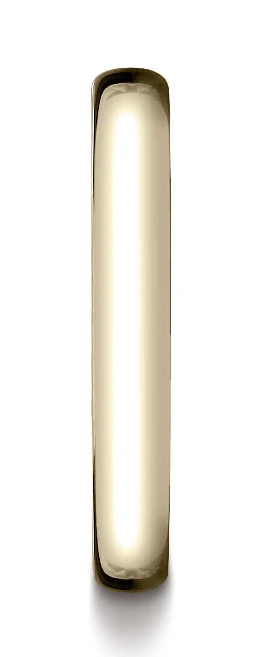 Benchmark 18K Yellow Gold 3.5mm European Comfort-Fit Wedding Band Ring (Sizes 4 - 14 )