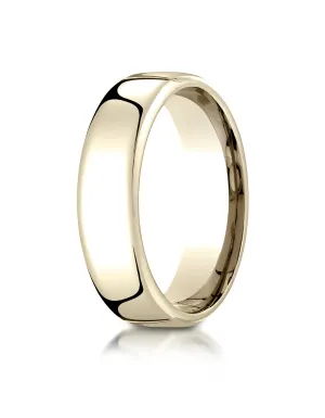 Benchmark 18K Yellow Gold 6.5mm European Comfort-Fit Wedding Band Ring (Sizes 4 - 14 )