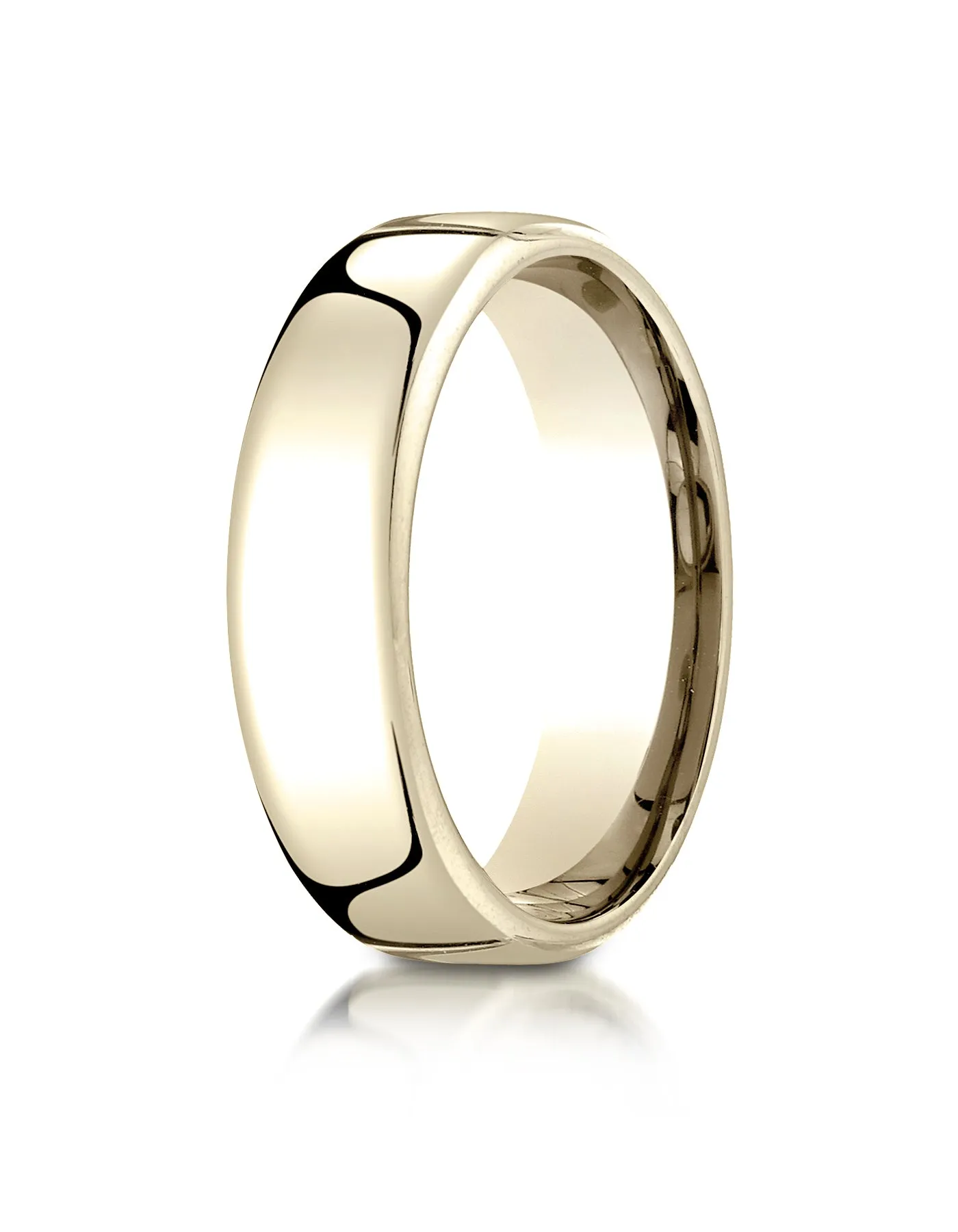 Benchmark 18K Yellow Gold 6.5mm European Comfort-Fit Wedding Band Ring (Sizes 4 - 14 )