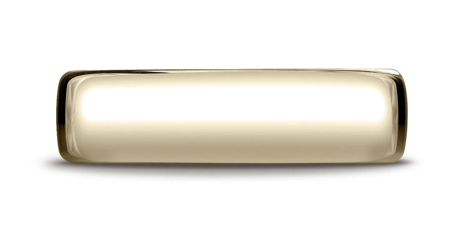 Benchmark 18K Yellow Gold 6.5mm European Comfort-Fit Wedding Band Ring (Sizes 4 - 14 )