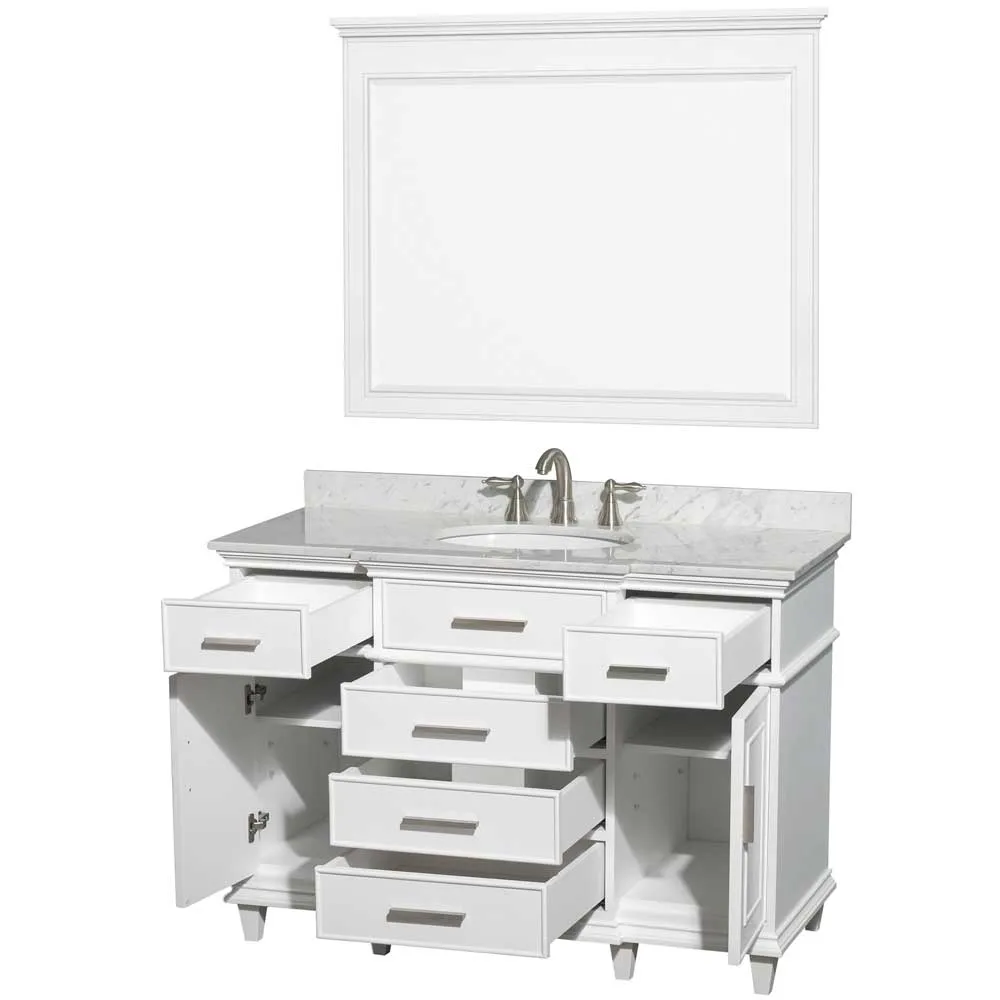 Berkeley 48 Inch Single Bathroom Vanity in White