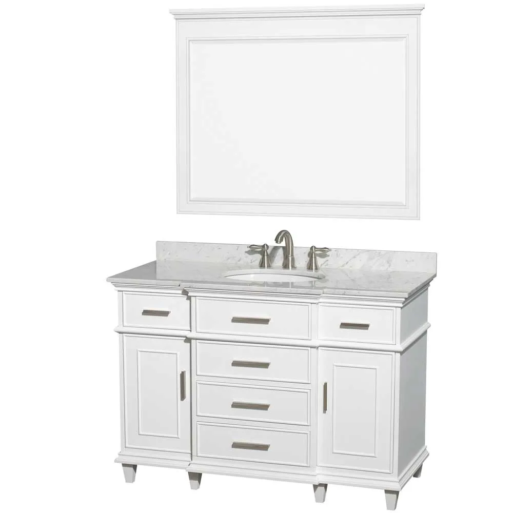 Berkeley 48 Inch Single Bathroom Vanity in White