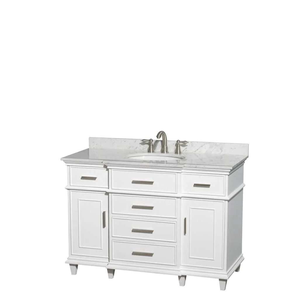 Berkeley 48 Inch Single Bathroom Vanity in White