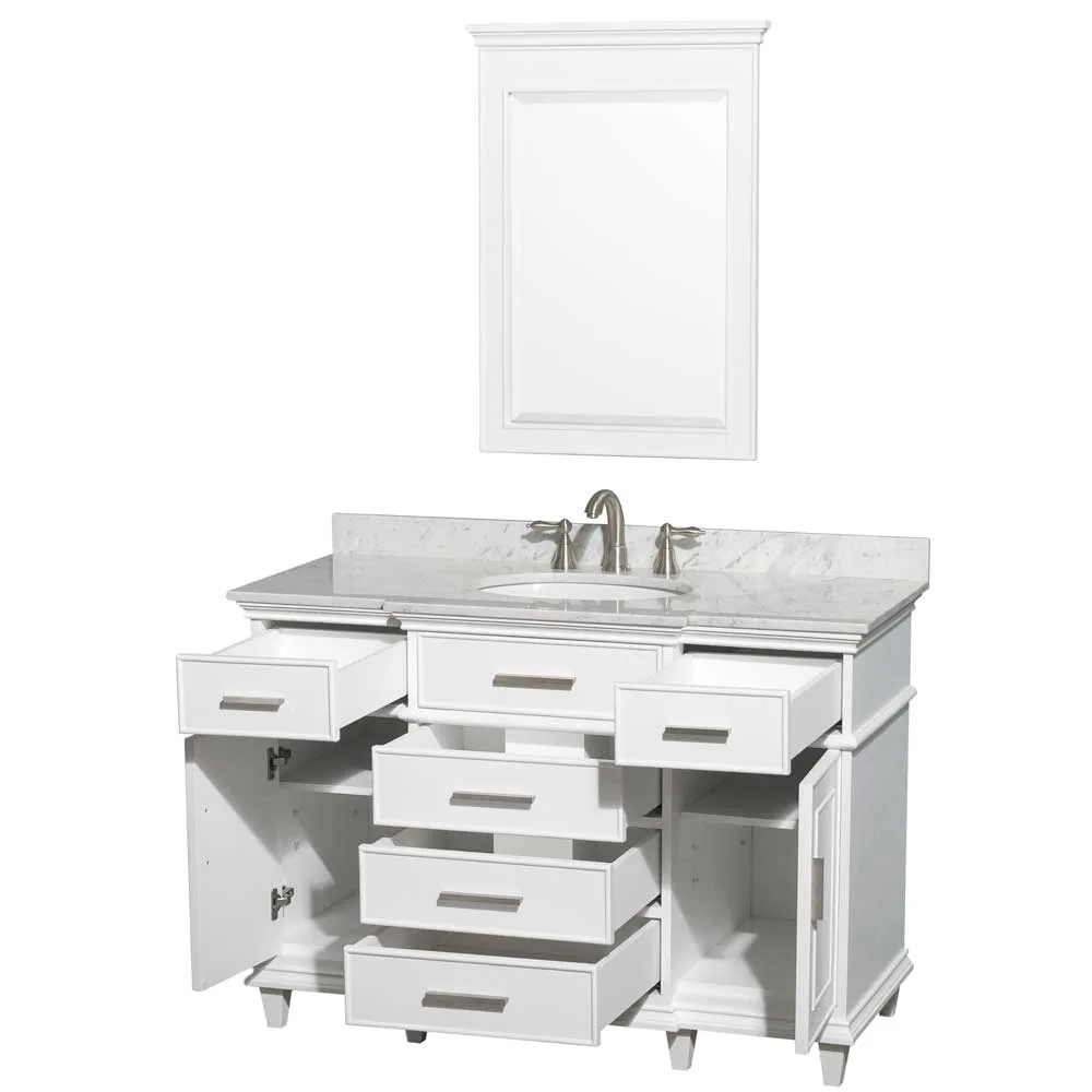 Berkeley 48 Inch Single Bathroom Vanity in White