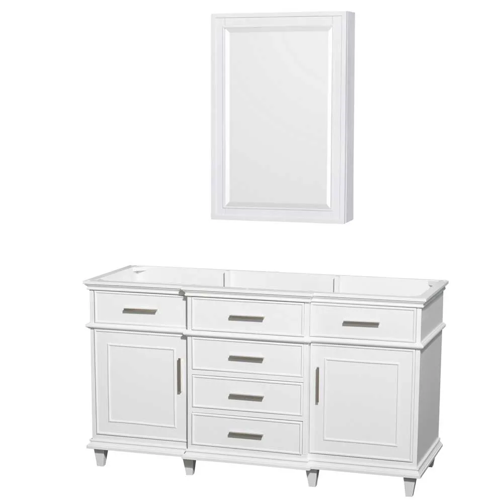 Berkeley 60 Inch Single Bathroom Vanity in White