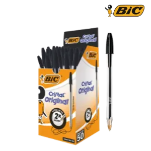 Bic Cristal Original Ball Point Pen Box Of 50 - Black