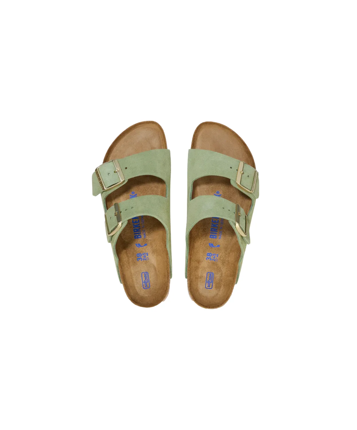 Birkenstock Arizona Soft Footbed Suede Leather Green Tea Sandals