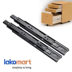 BLACK Ball Bearing Soft Closing Drawer Slide - Home Decor DIY  Full Extention - 22 Inch