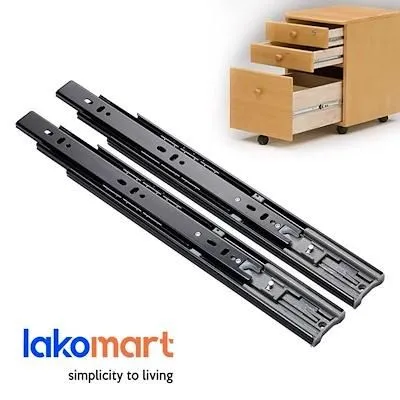 BLACK Ball Bearing Soft Closing Drawer Slide - Home Decor DIY  Full Extention - 22 Inch
