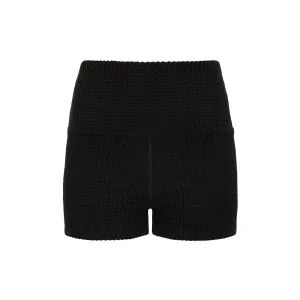 Black Crochet Micro Bike Short