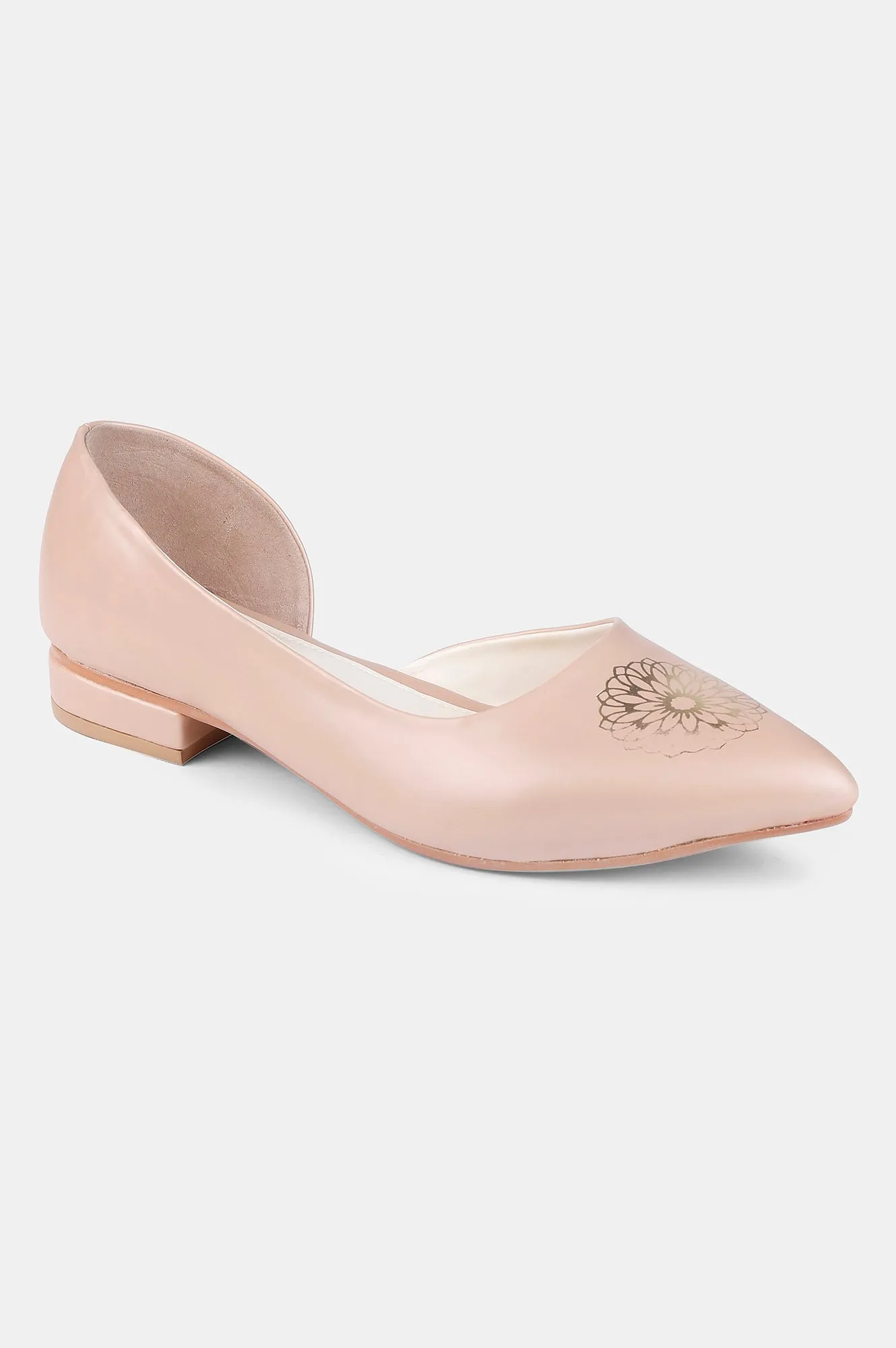 Blush Pointed Toe Foil Print Flat - ZCharlyne
