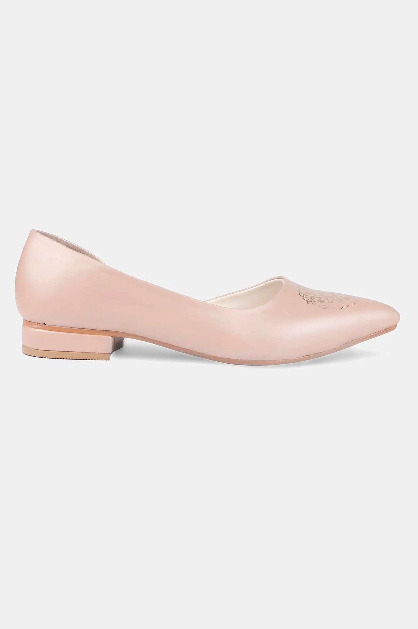 Blush Pointed Toe Foil Print Flat - ZCharlyne
