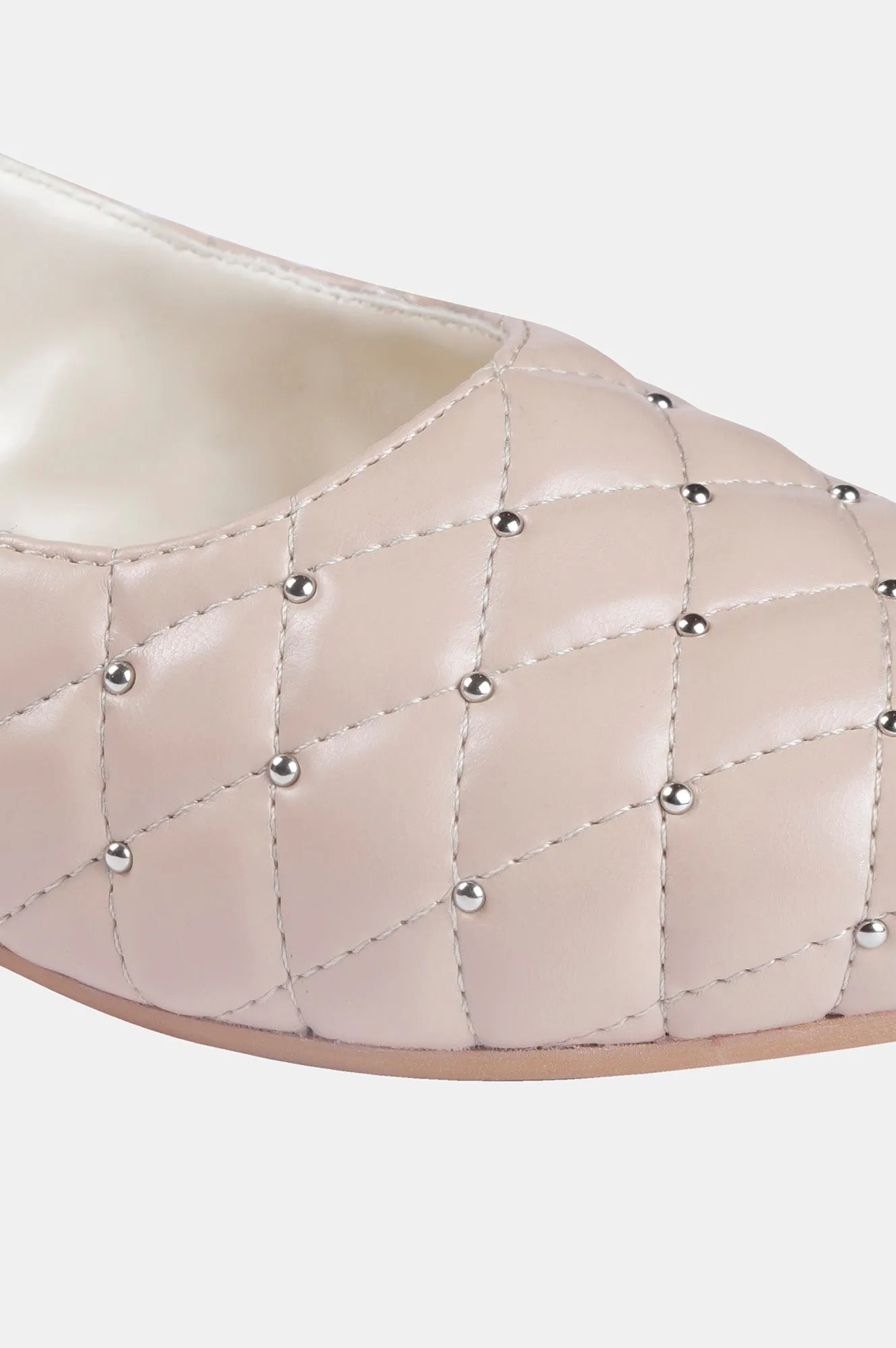 Blush Pointed Toe Quilted Flat - ZBetty