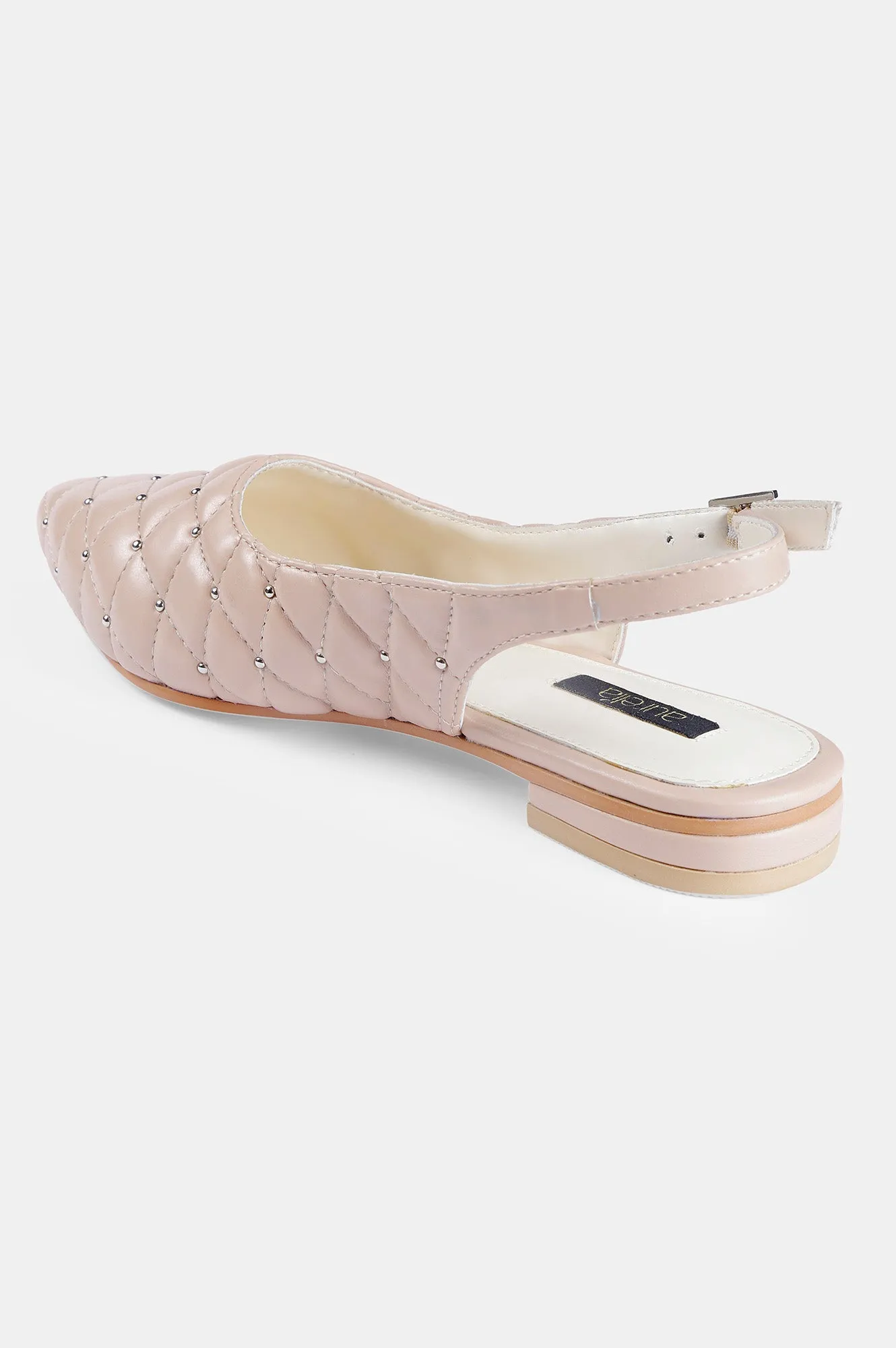 Blush Pointed Toe Quilted Flat - ZBetty
