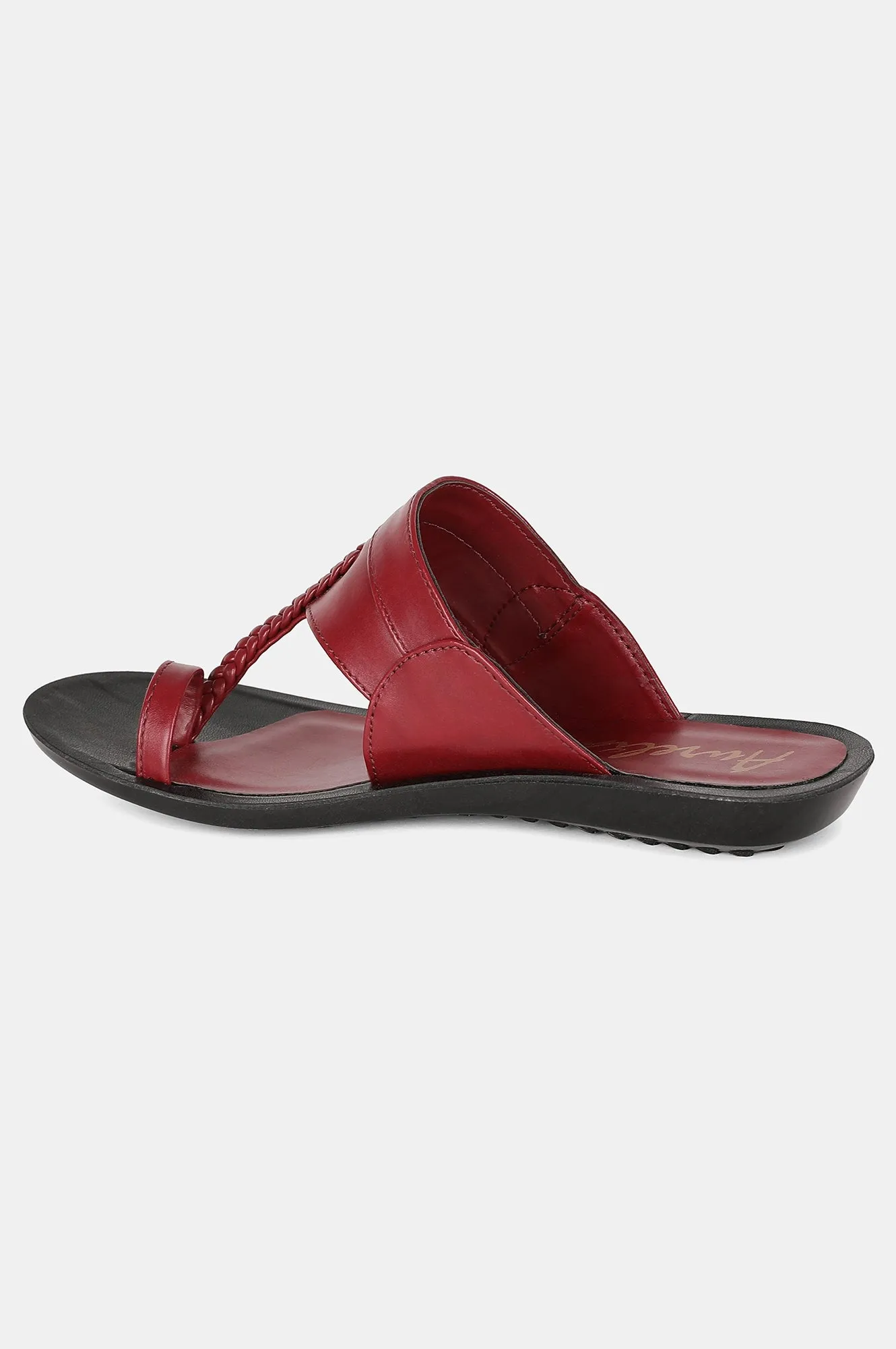 Burgundy Almond Toe Solid Flat - ZDarlene