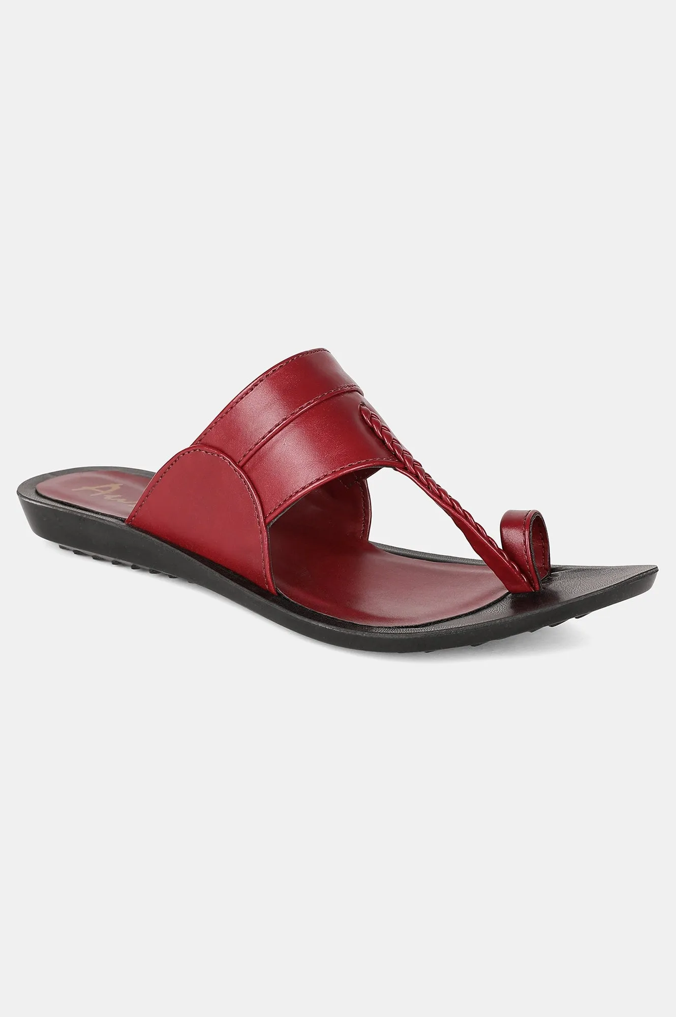 Burgundy Almond Toe Solid Flat - ZDarlene