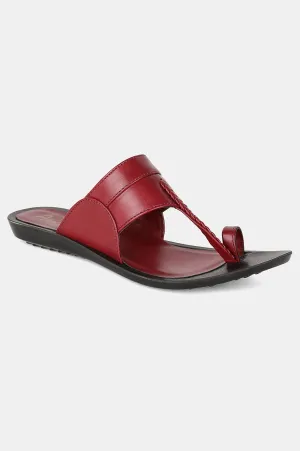 Burgundy Almond Toe Solid Flat - ZDarlene