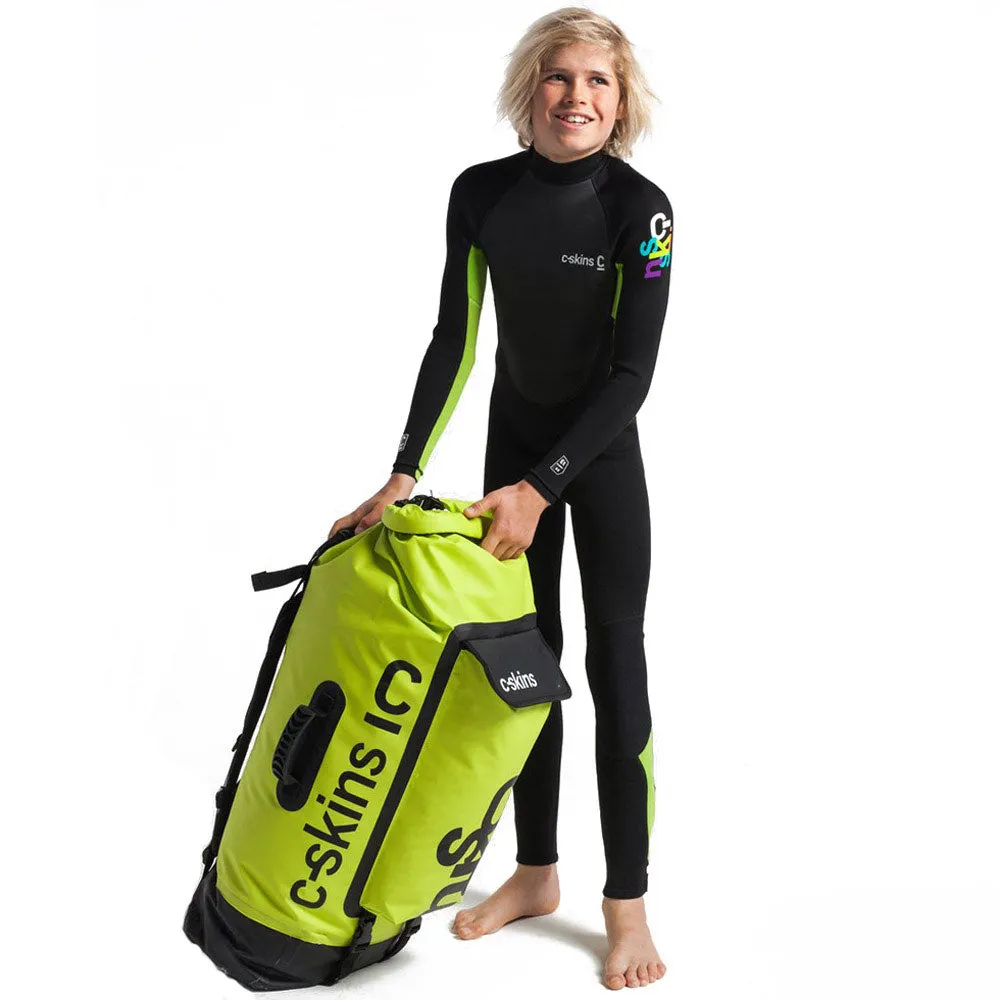 C-Skins Junior Element 3/2mm Back Zip Wetsuit - Black/Lime/Multi