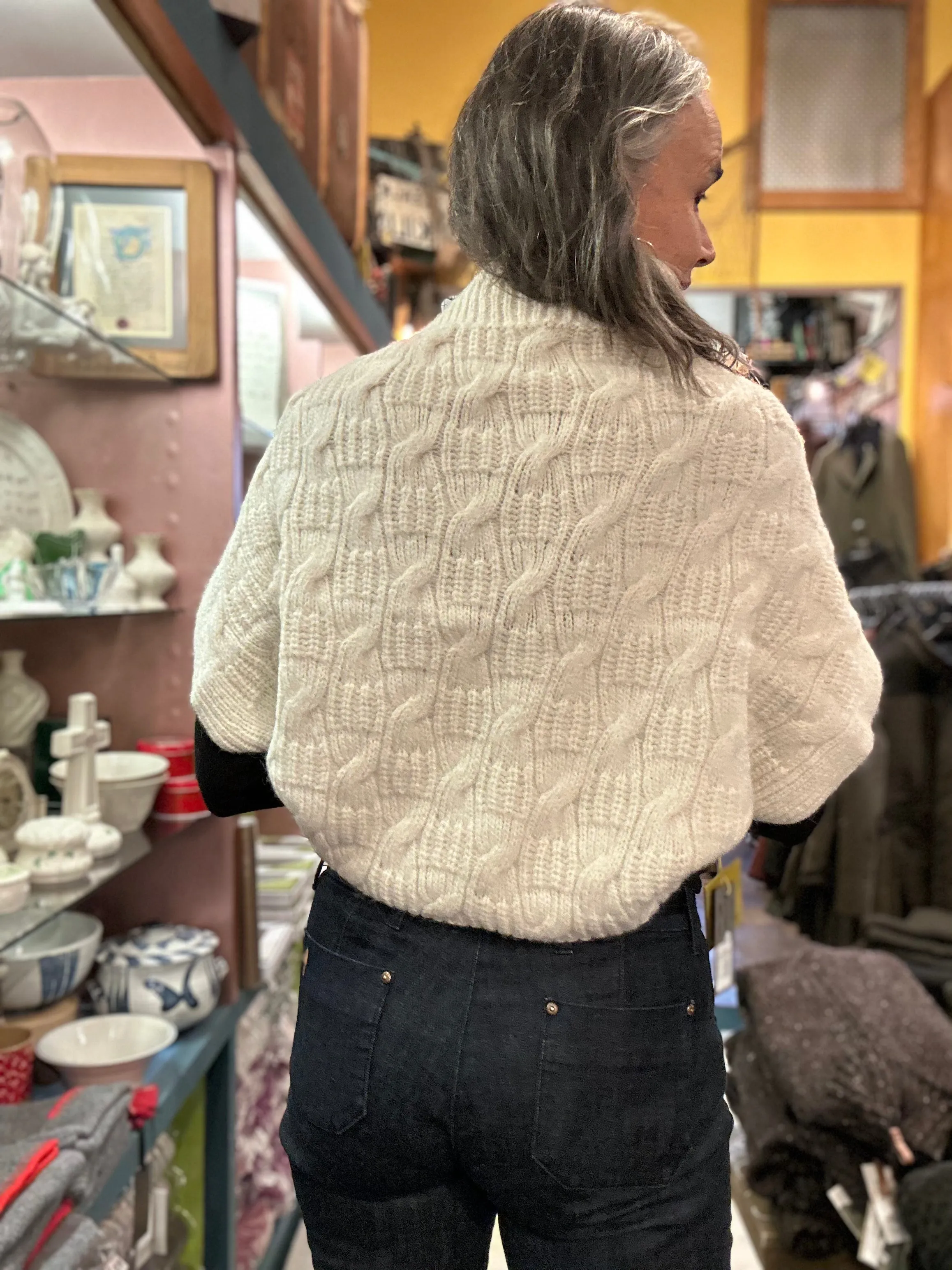 Cable Knit Bolero Natural
