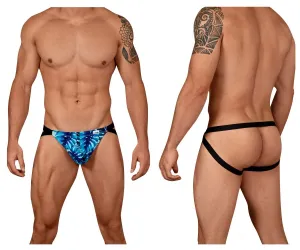 CandyMan 99442 Floral Jockstrap Blue