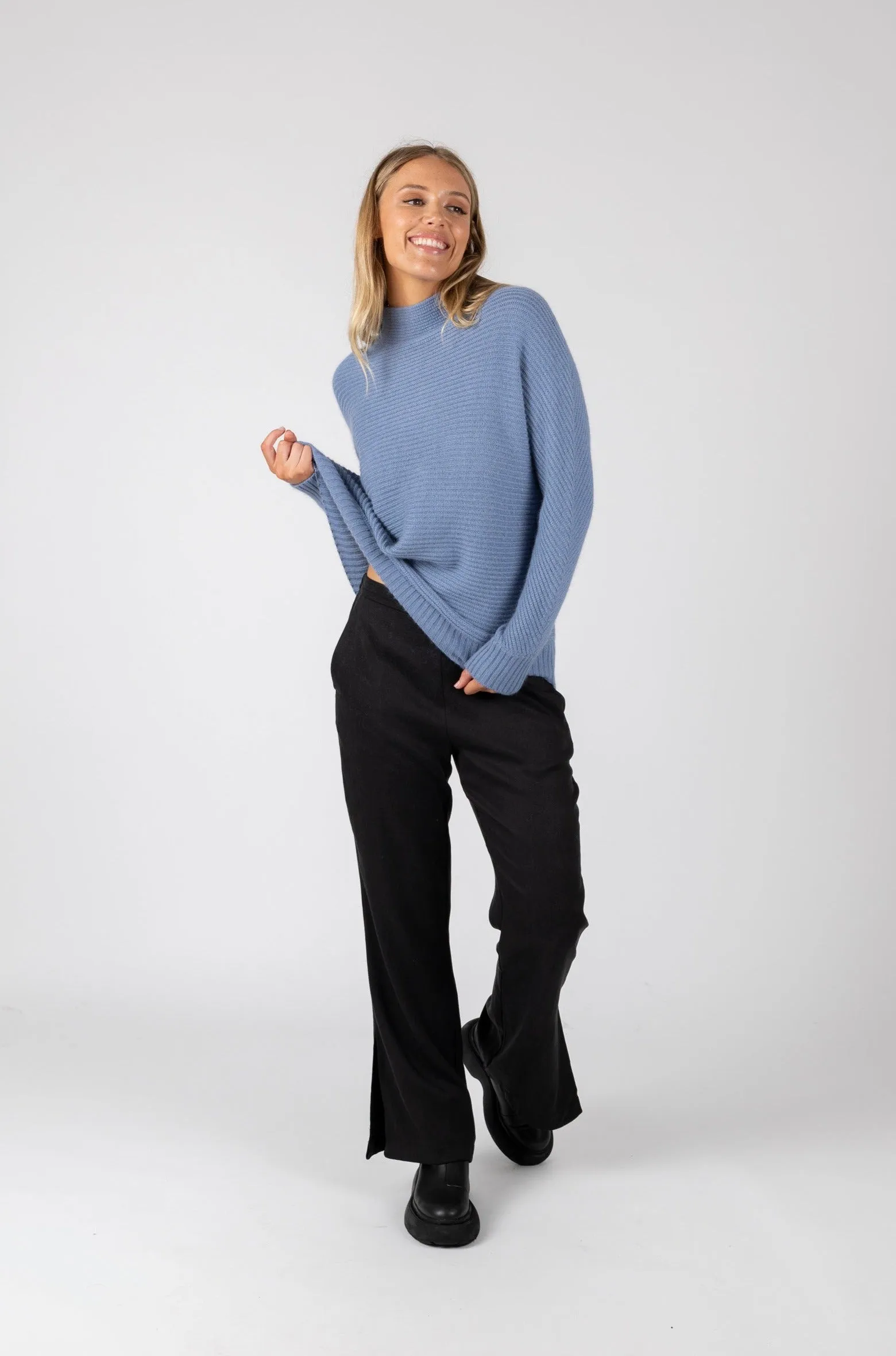 Chalet Funnel Neck Knit - Sapphire