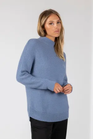 Chalet Funnel Neck Knit - Sapphire