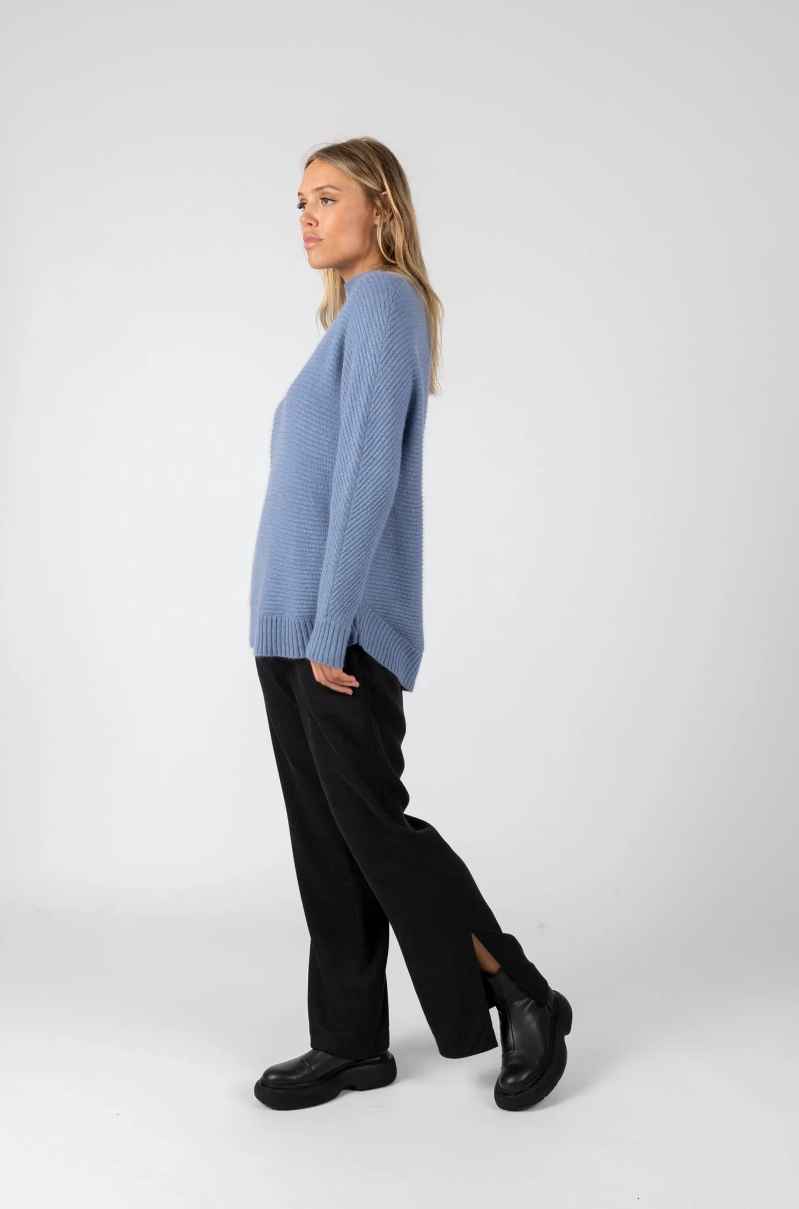 Chalet Funnel Neck Knit - Sapphire