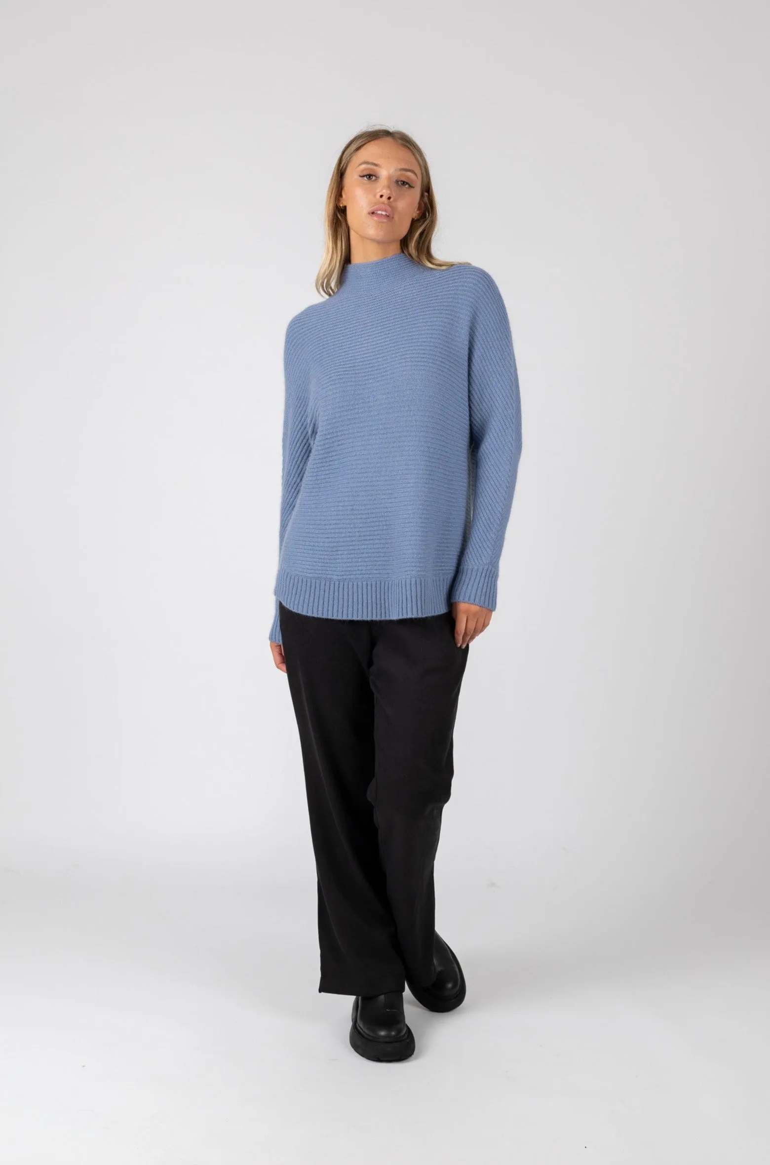 Chalet Funnel Neck Knit - Sapphire