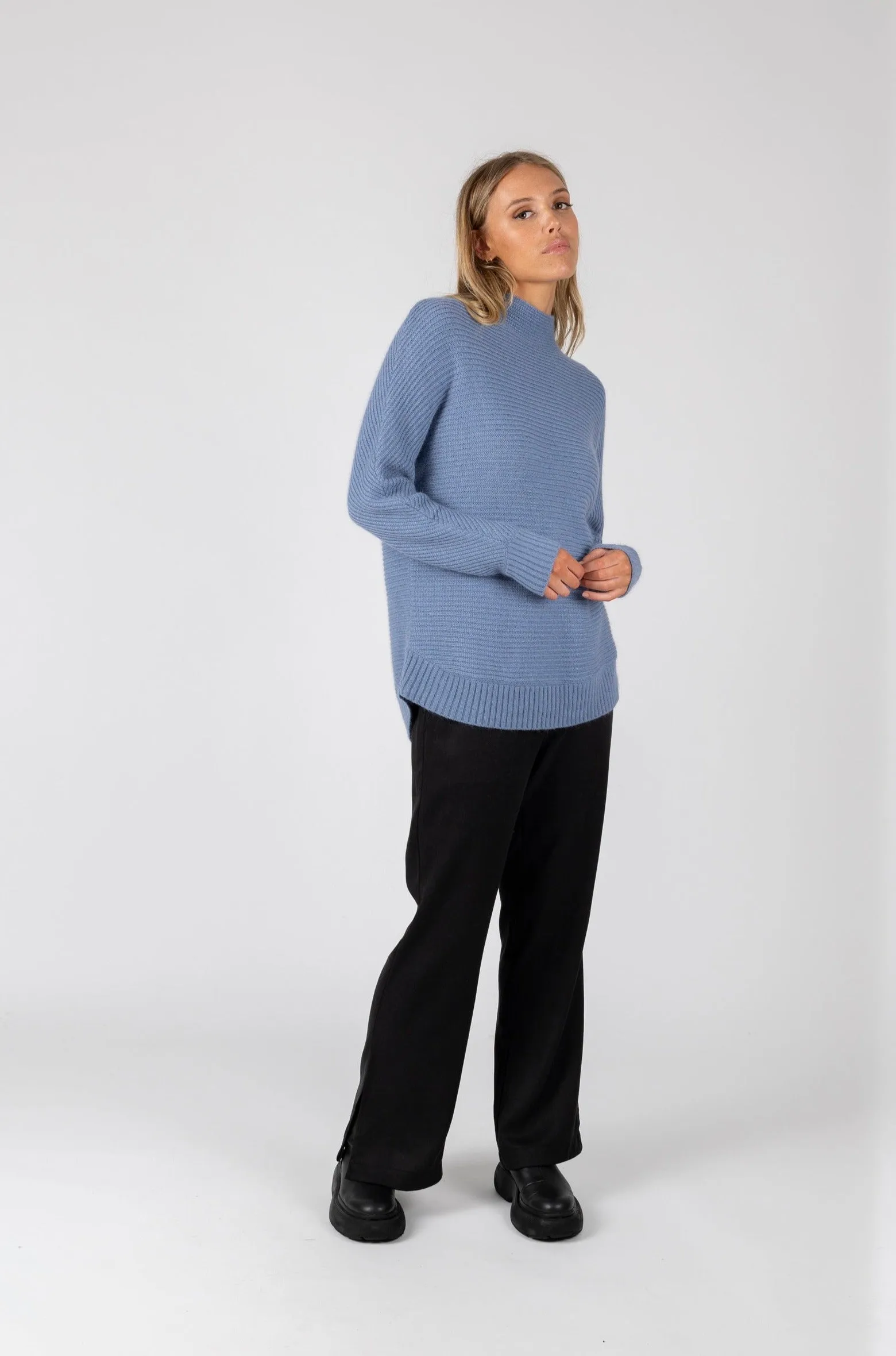 Chalet Funnel Neck Knit - Sapphire