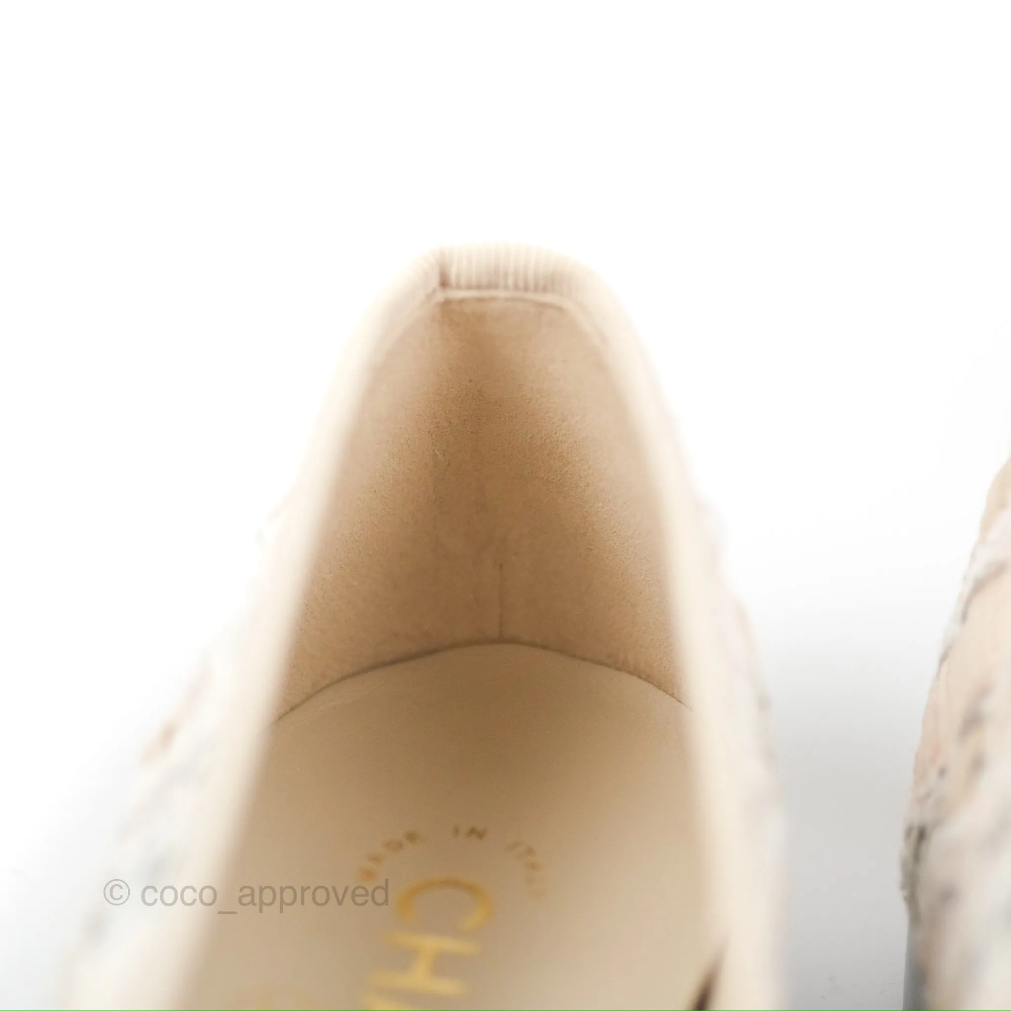 Chanel Ballerina Flats Light Pink/Black Fabric Size 36.5