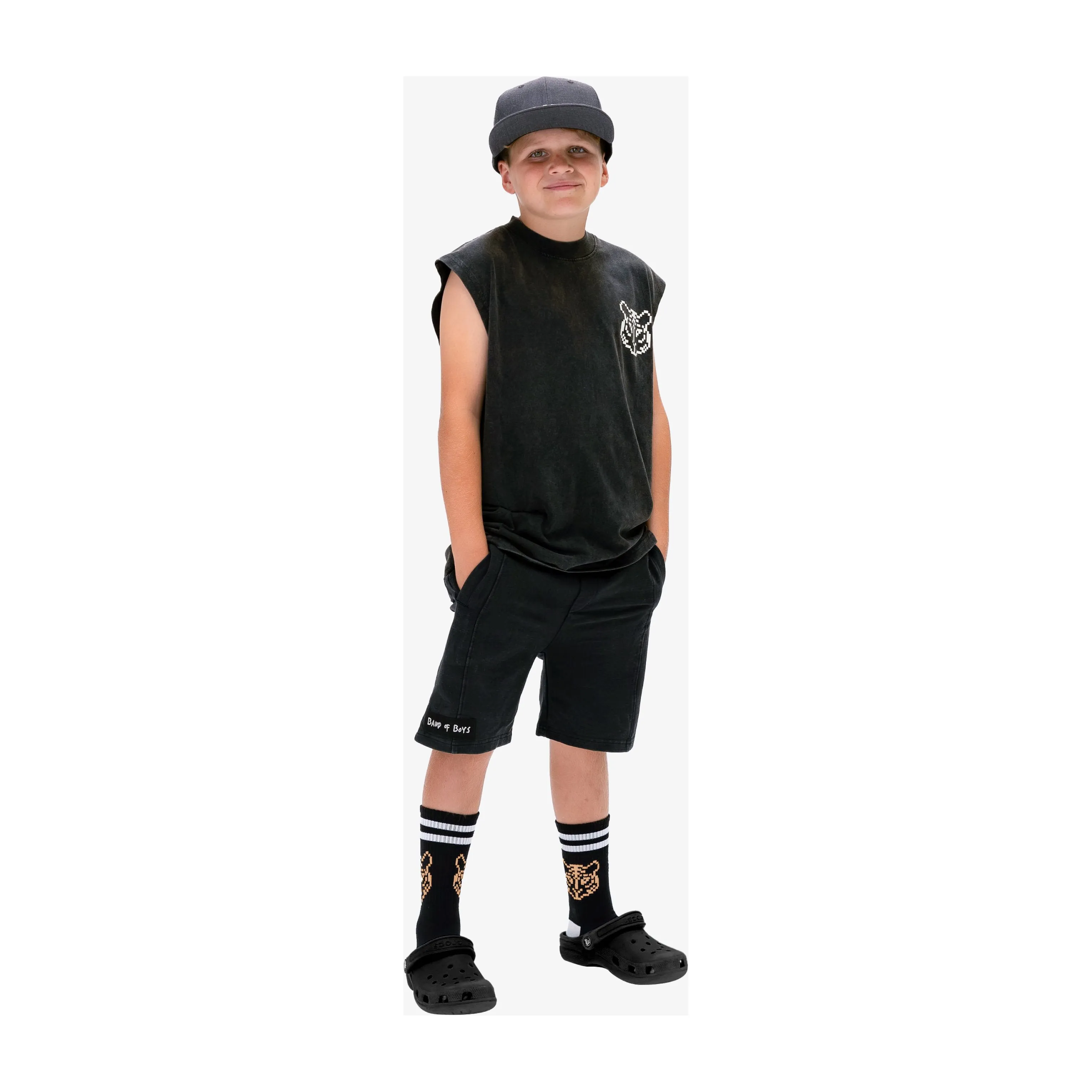 Charcoal BOB Pixelated Flat Peak Cap