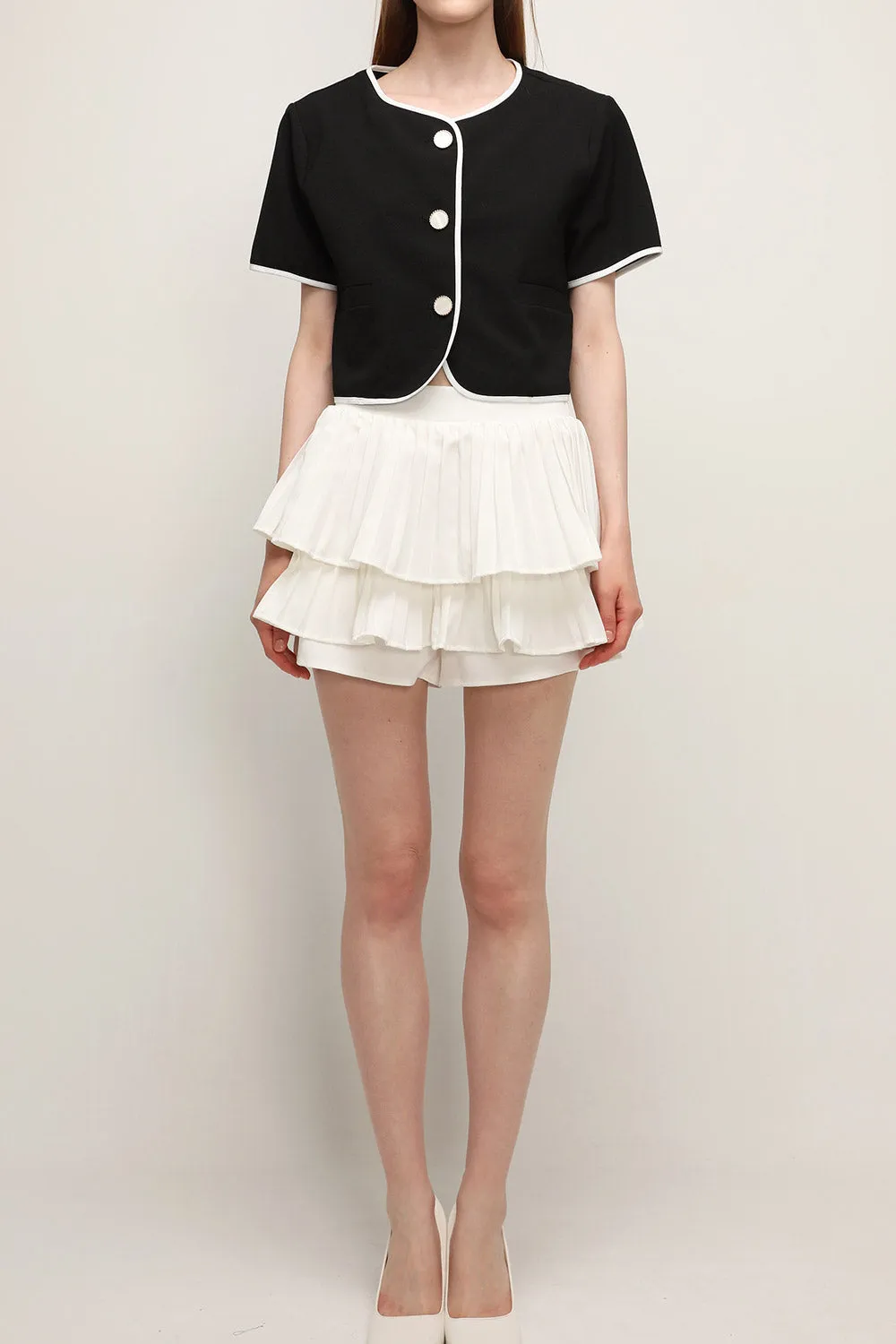 Clara Pleated Ruffle Skort