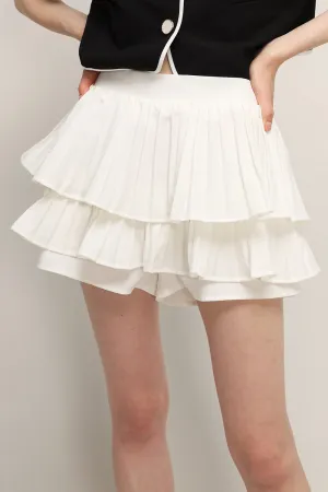 Clara Pleated Ruffle Skort