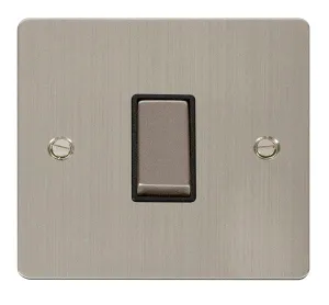 Click Define FPSS411BK Flat Plate 10AX Ingot 1-Gang 2-Way Plate Switch - Stainless Steel (Black)