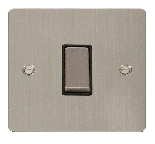 Click Define FPSS411BK Flat Plate 10AX Ingot 1-Gang 2-Way Plate Switch - Stainless Steel (Black)