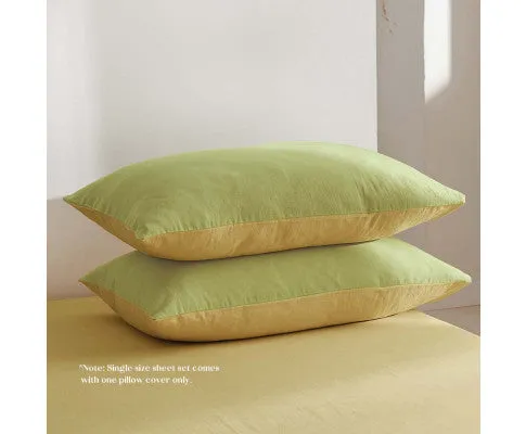 Cosy Club Sheet Set Bed Sheets Set - Flat Cover Pillow Case Yellow Inspired