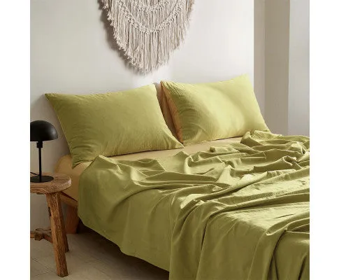 Cosy Club Sheet Set Bed Sheets Set - Flat Cover Pillow Case Yellow Inspired
