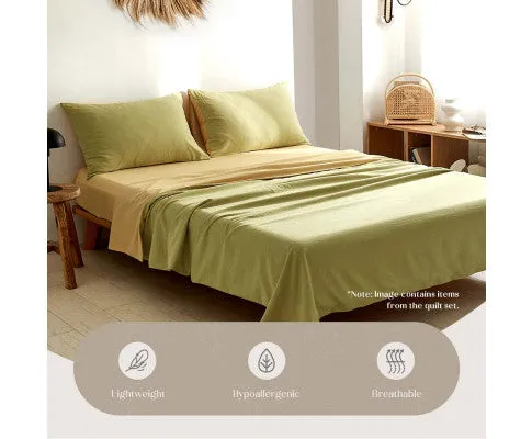 Cosy Club Sheet Set Bed Sheets Set - Flat Cover Pillow Case Yellow Inspired
