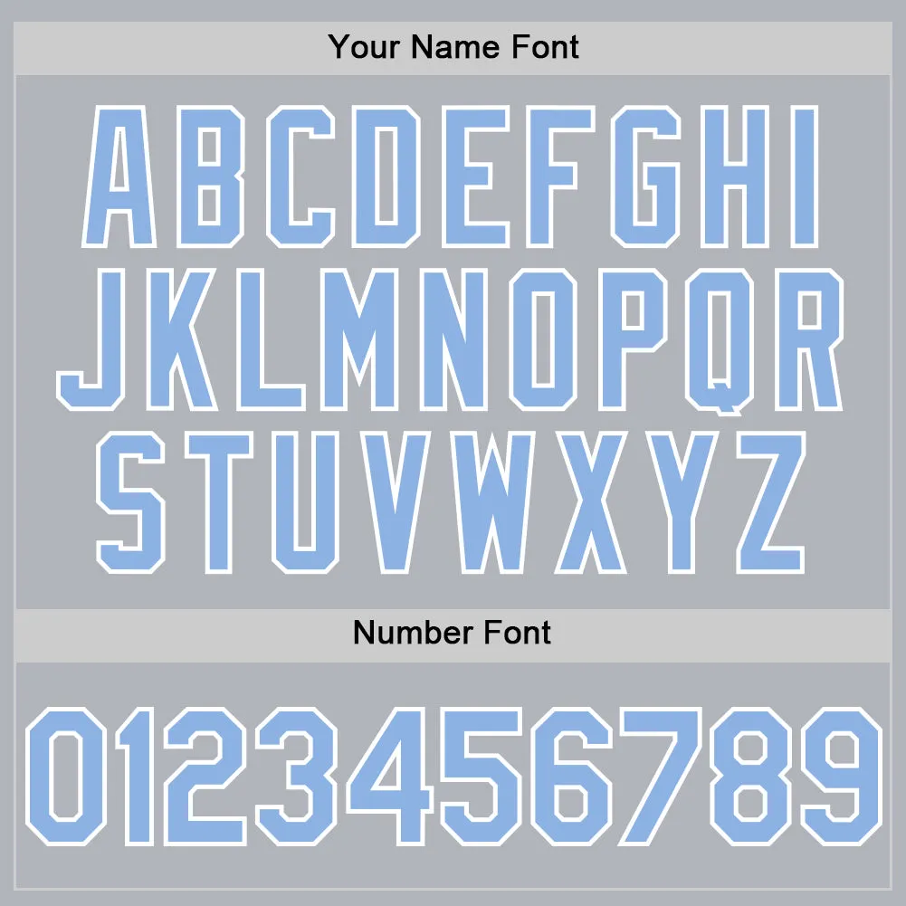 Custom Gray Light Blue-White Line Authentic Baseball Jersey