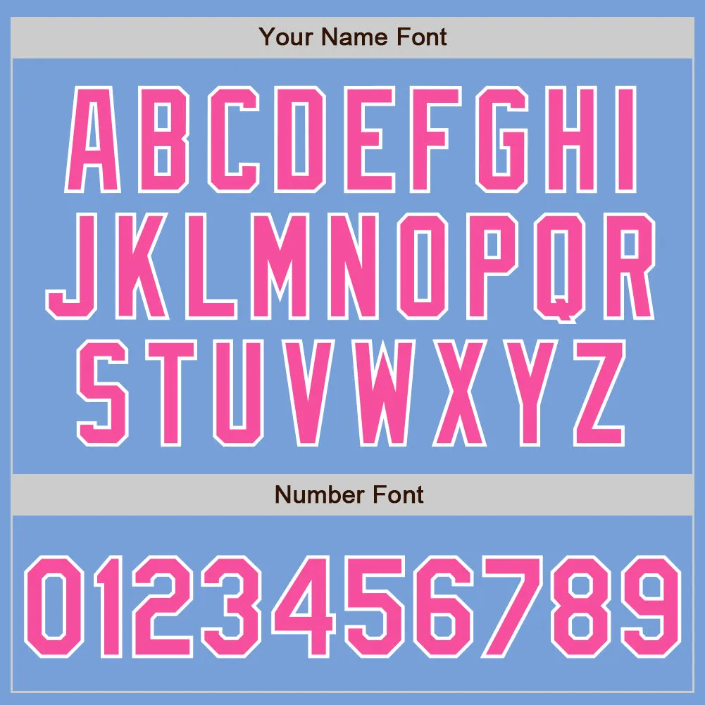 Custom Light Blue Pink-White Authentic Two Tone Baseball Jersey