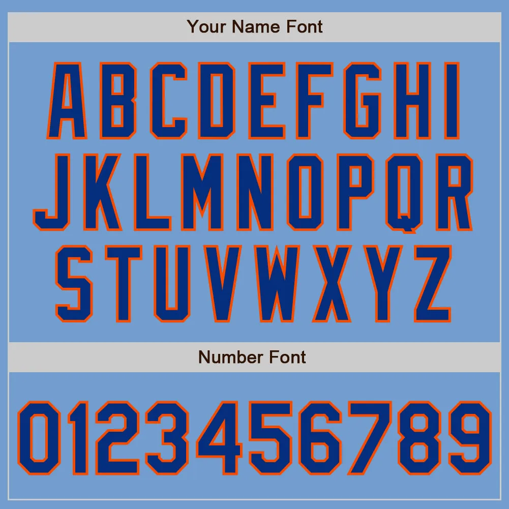 Custom Light Blue Royal-Orange Authentic Baseball Jersey