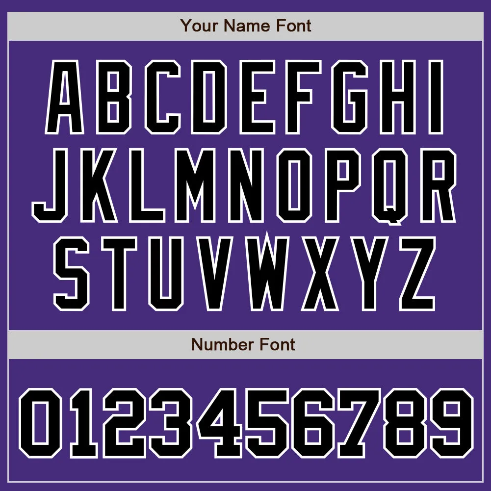 Custom Purple Black-White Authentic Baseball Jersey