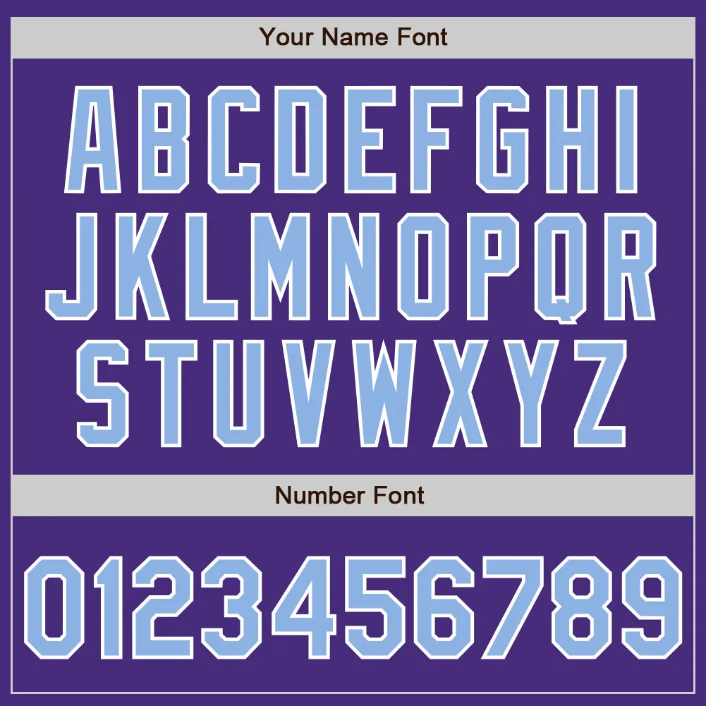 Custom Purple Light Blue-White Authentic Two Tone Baseball Jersey