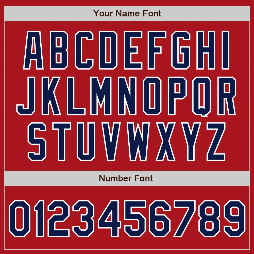 Custom Red Navy-White Authentic Two Tone Baseball Jersey
