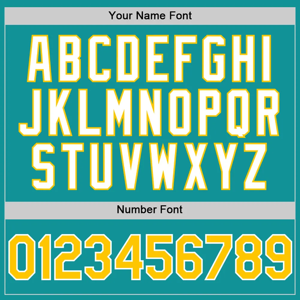 Custom Teal Yellow-White 3D Pattern Design Gradient Style Twinkle Star Authentic Baseball Jersey