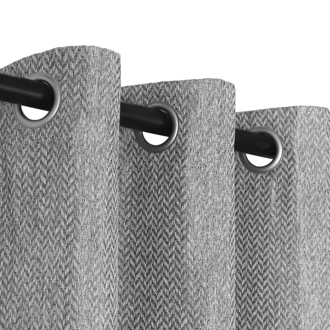 Dainty Home Boston Woven Herringbone Textured Thermal Insulated Blackout Grommet Panel Pair