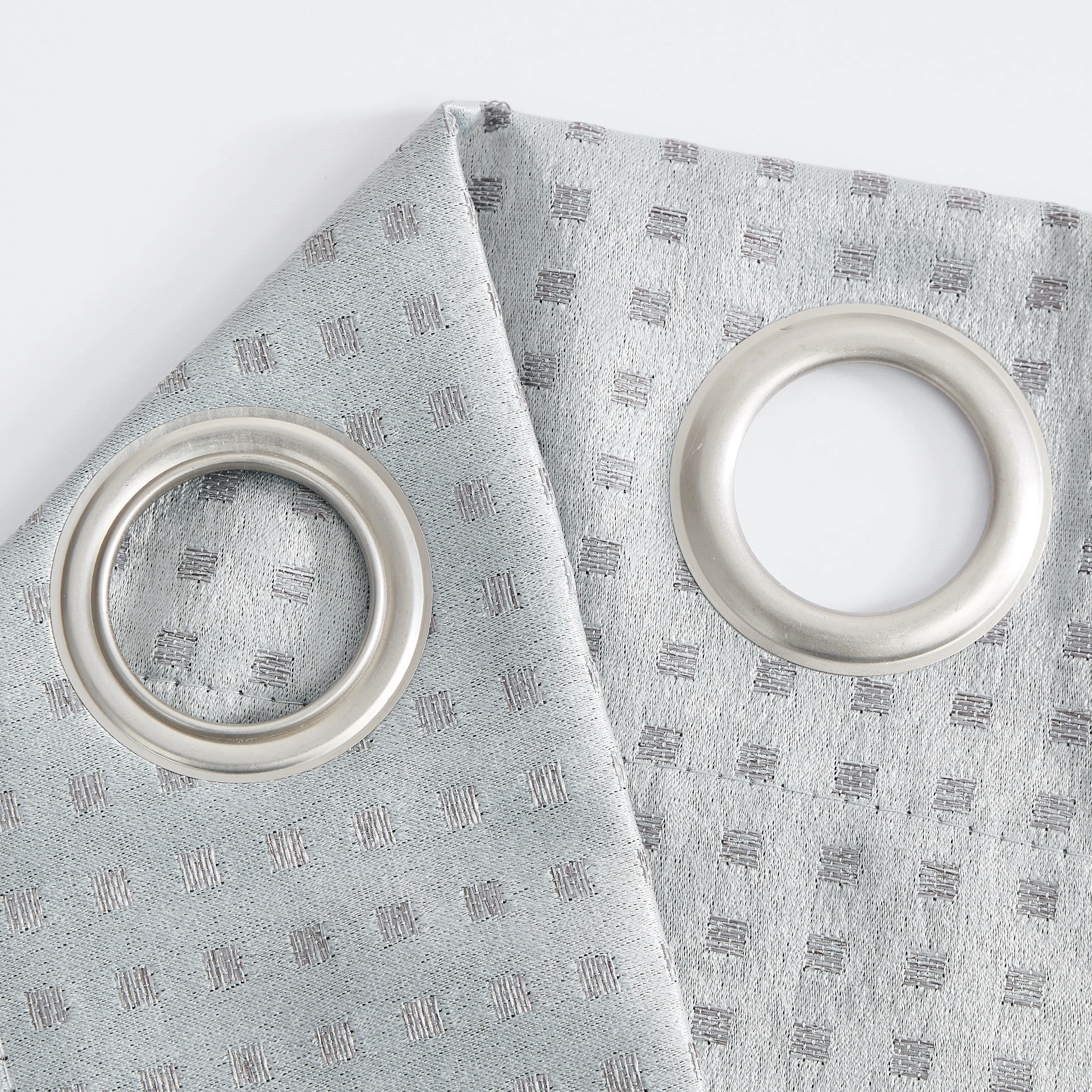 Dainty Home Times Square 3D Woven Basketweave Design Blackout Thermal Insulated Grommet Panel Pair