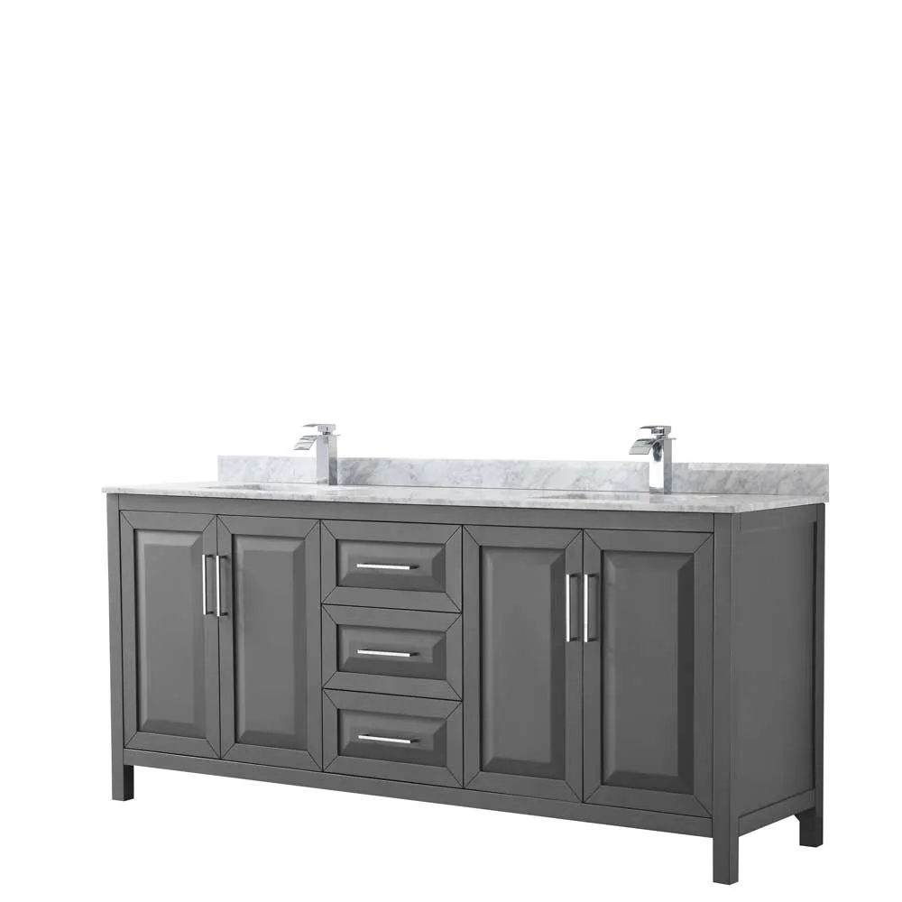 Daria 80 Inch Double Bathroom Vanity in Dark Gray